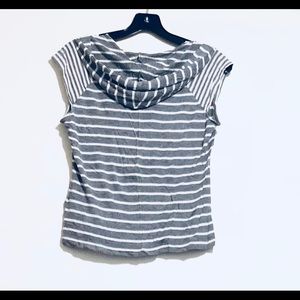 NY&C Grey And White Stripe Hoodie Tee